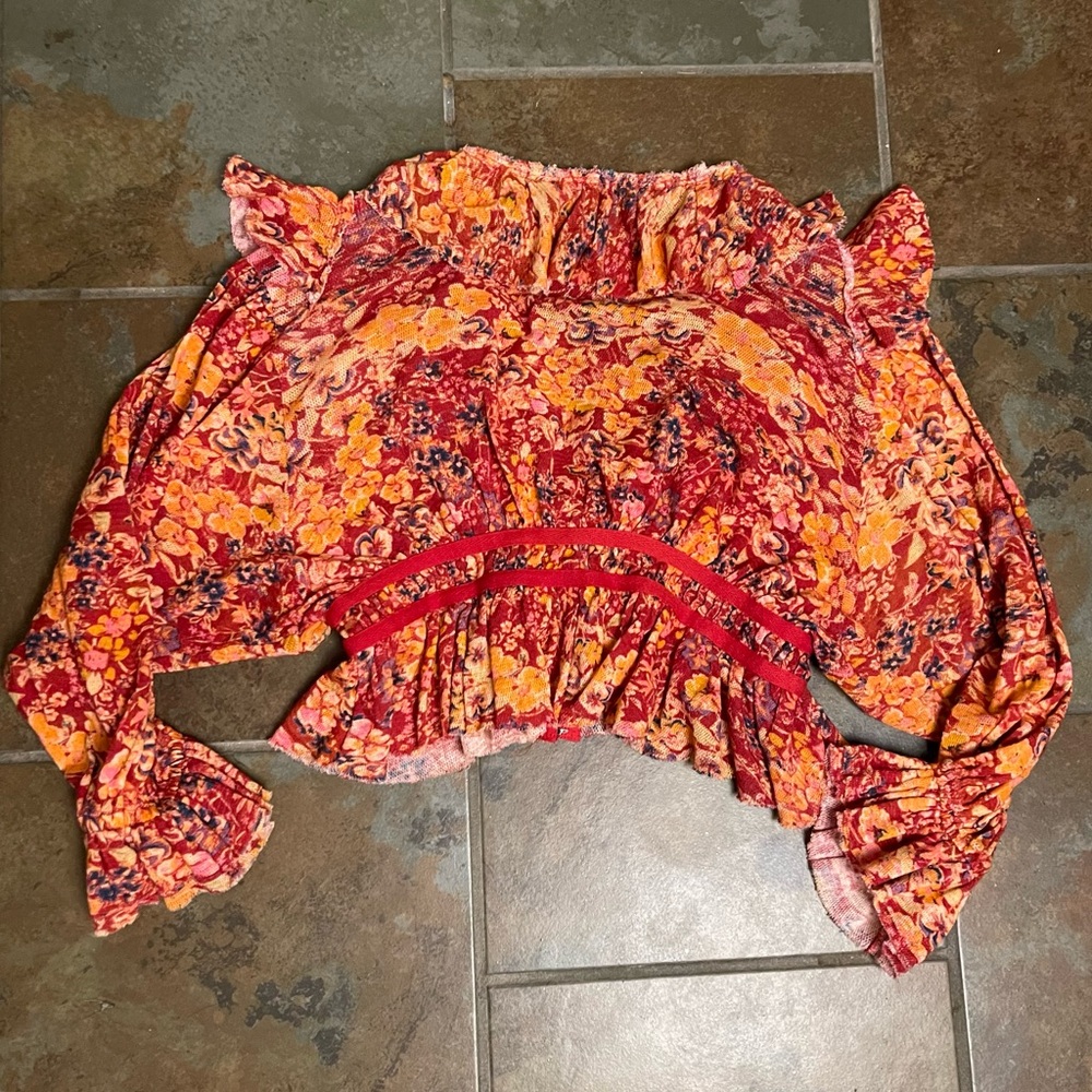 NWOT Free People Rudi Ruffle Top - Picture 5 of 5